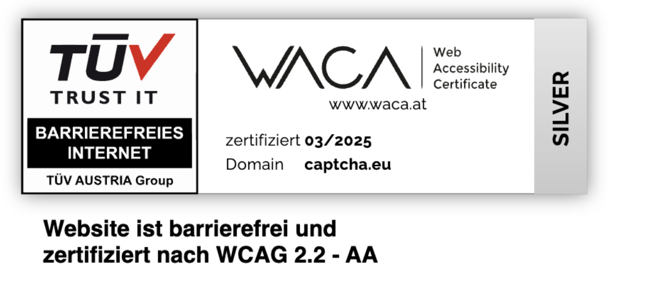 CAPTCHA.eu Achieves WACA Silver Certification: Setting New Standards in Accessible Digital Security